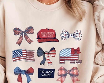 Sudadera con lazo coqueto de Trump 2024: sudadera con capucha para las elecciones republicanas MAGA