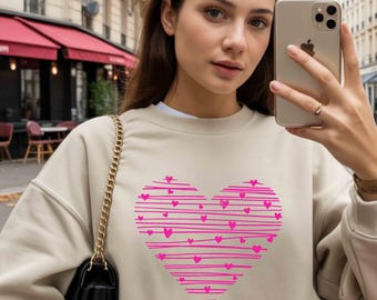 Sudadera con corazón para niña, diseño de amor, regalo para tus seres queridos.