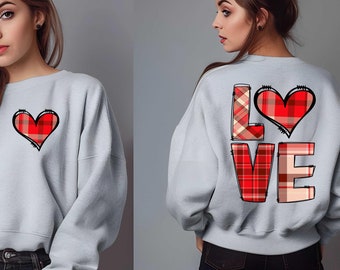 Sudadera con estampado de corazones y cuadros para San Valentín