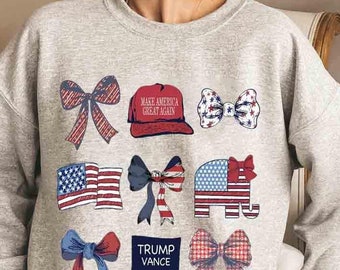 Sudadera Trump Vance 2024: Lazos patrióticos y coquetos, regalo republicano