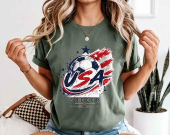 Camiseta retro de fútbol de EE. UU. / Camiseta gráfica del equipo de Estados Unidos de los 90 / Camiseta vintage para aficionados