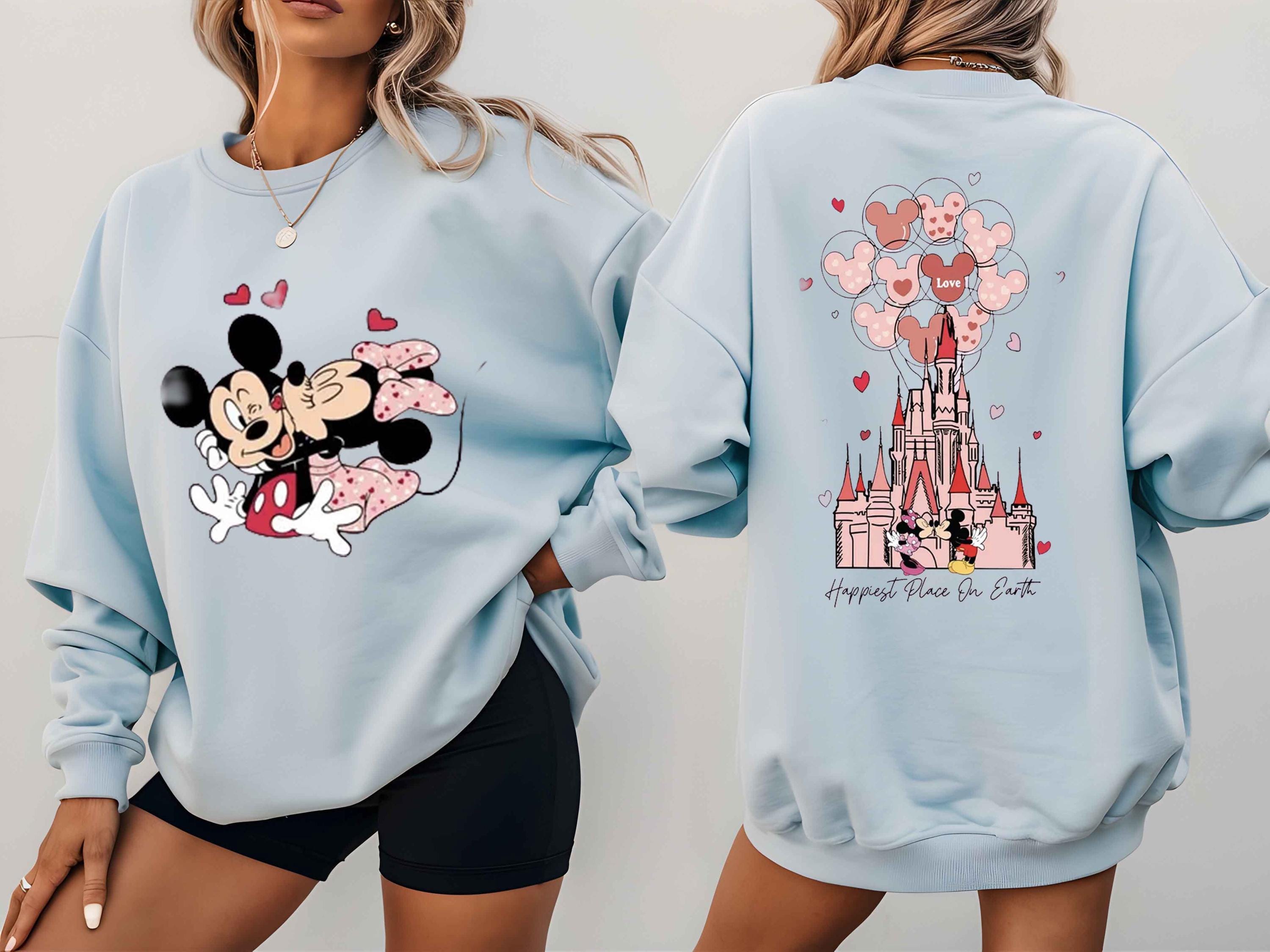 Mickey and Minnie Kissing Sweatshirt - Etsy
