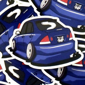 Lunatics Blue Lexus IS300 Stance 4-Inch Vinyl Sticker