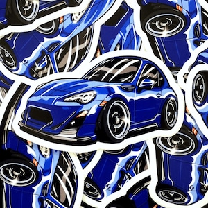 Lunatics Rally Blue FRS / BRZ / GT86 Stance Car 4-Inch Vinyl Sticker