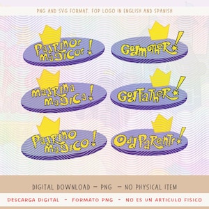 Fairy Cartoon Inspired Logos PNG | Mini Pack 3 Images | Custom Editable template Logo EN & ES | Digital Download