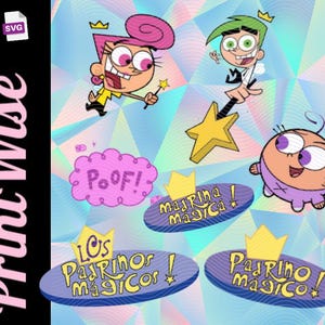 Fairly Odd Parents / Fairly Odd Parents template / Fairly Odd Parents digital / Cosmo and Wanda / godfather / godmother / fairy odd parents