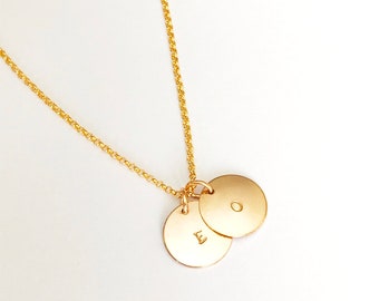 Necklace - Initial Necklace in Gold- Sterling Silver - Bridesmaid - Mother - Kid's Names - Mother's Day - Pendant - Stamped - Grandmother