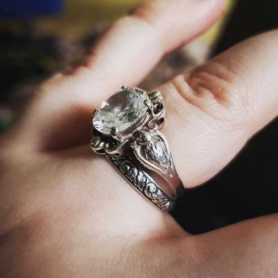 Ring - Victorian Floral Ring Band - Sterling Silver 925 Ring - Victorian Floral Ring Band - Sterling Silver 925