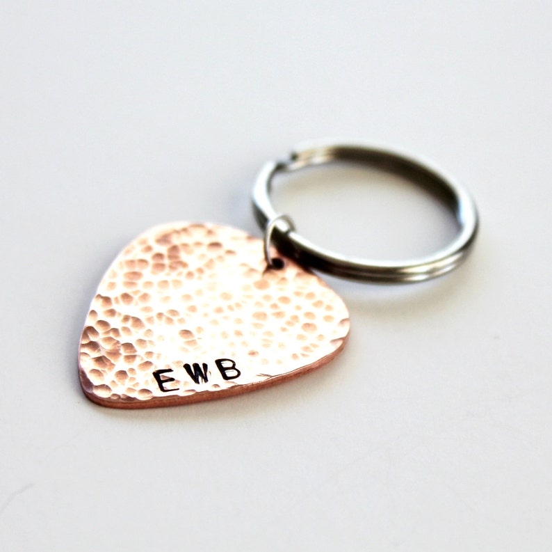 Stamped Copper Key Chain Hammered Copper Groomsman Gift Etsy
