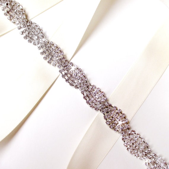 Sash - Twisted Rhinestone Bridal Belt Sash or Headband  display picture 1