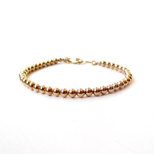 Bracelet - 4mm 14K Gold Filled Bead Bracelet - Everyday Wear - 14K Yellow Gold Ball Bracelet - Simple Bracelet - Gold Beads - Minimalist
