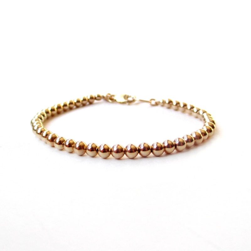 5mm 14k Gold Filled Bead Waterproof Bracelet main image 1