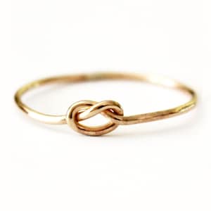 Ring - Dainty True Lover&#39;s Knot Ring - 14K Gold Filled Love Knot  - 925 Sterling Silver - Promise - Friendship - Best Friend
