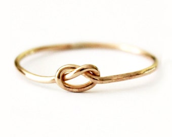 Ring - Dainty True Lover's Knot Ring - 14K Gold Filled Love Knot  - 925 Sterling Silver - Promise - Friendship - Best Friend