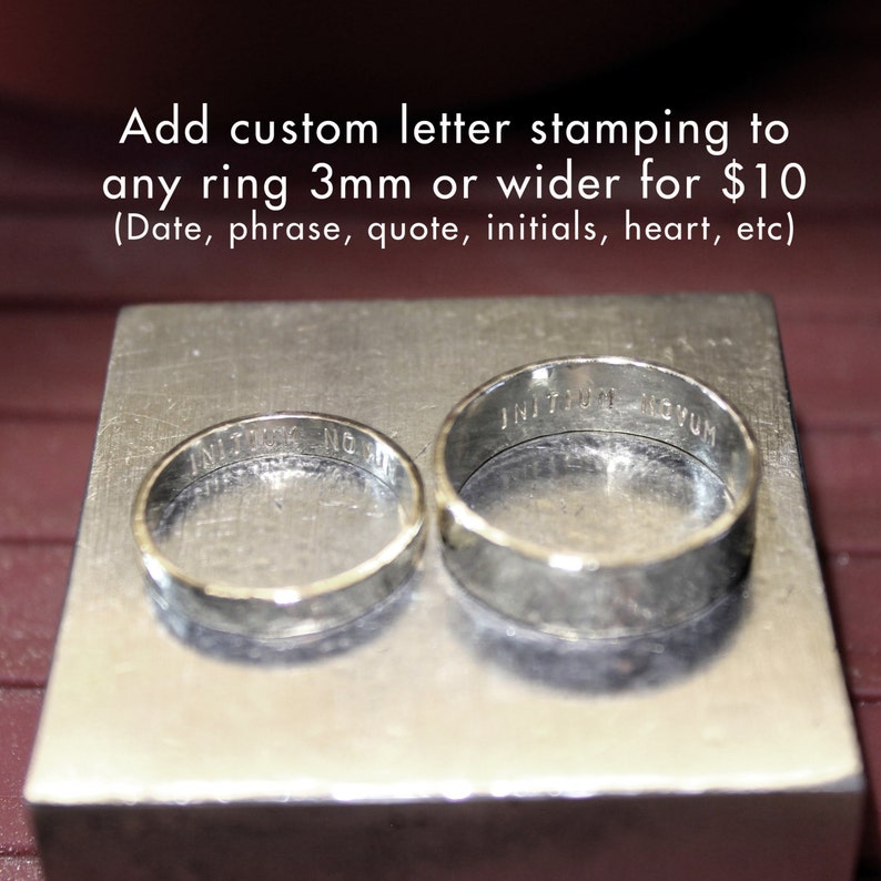 Couple's Ring Set Hammered Sterling Silver Rings Wedding Bands Promise Ring Men's Women's Thick Silver Textured Matching image 5