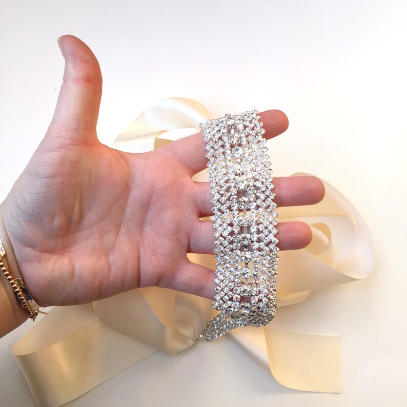 Ausverkauf Dekorative Strass Hochzeitskleid-Schärpe Silber ...