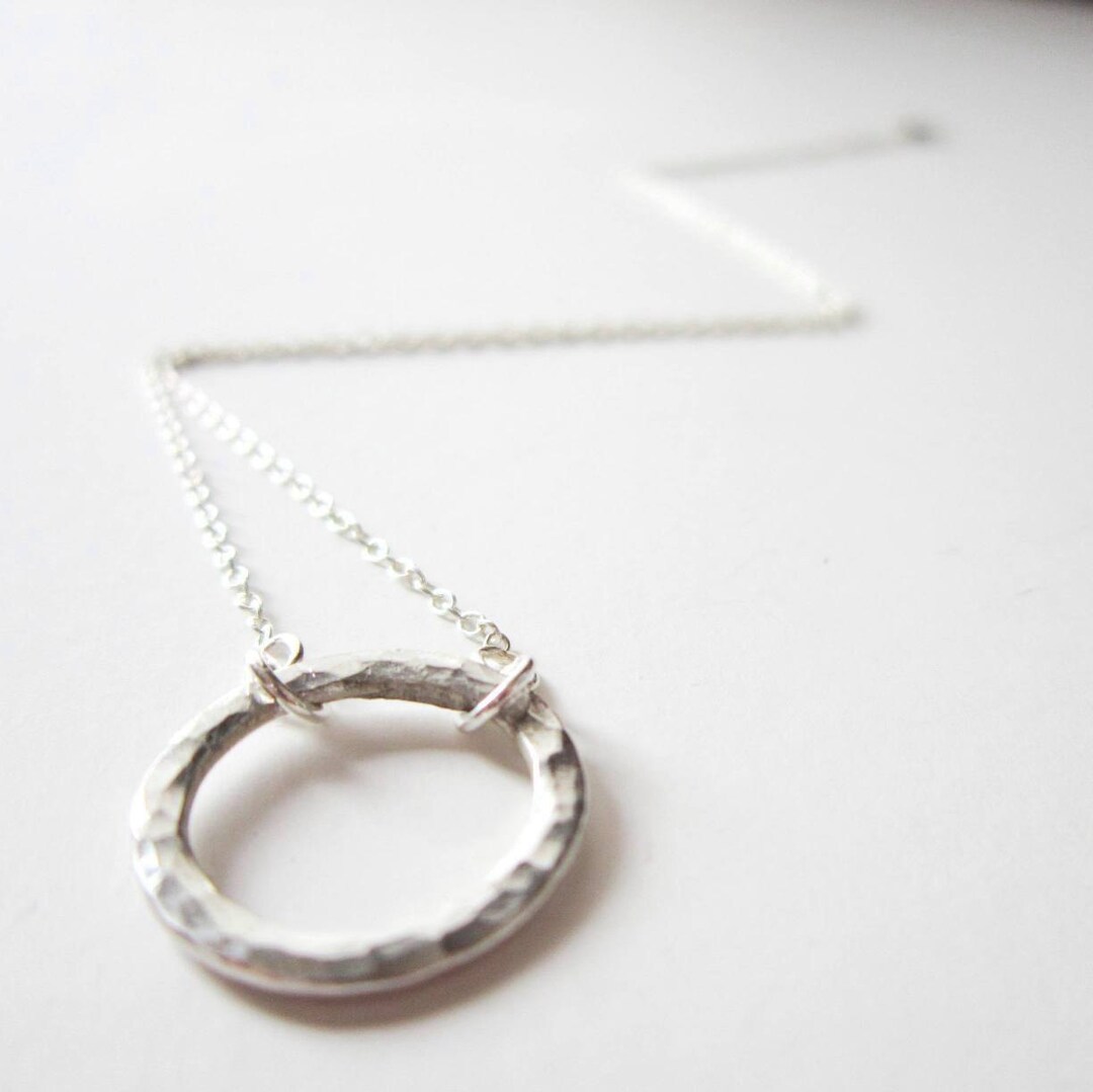 Necklace Silver Karma Necklace Sterling Silver Circle Etsy