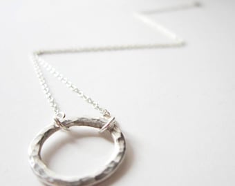 Necklace - Silver Karma Necklace - Sterling Silver Circle Necklace - Endless Circle - Infinity Cirlce Necklace - Mother - 925