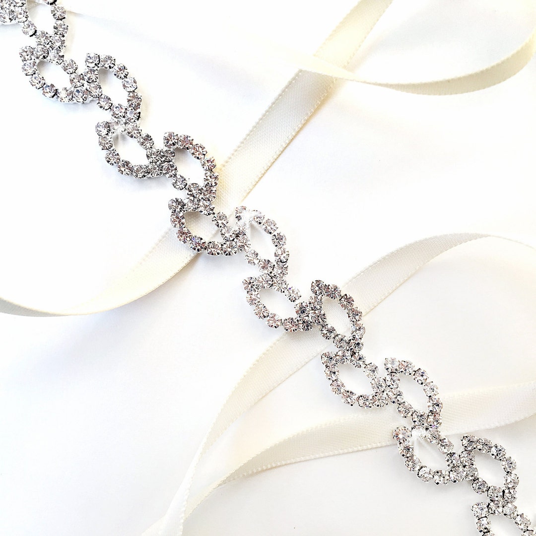 SALE! Crystal Vine Bridal Headband - Vine Headband - Satin  display picture 3