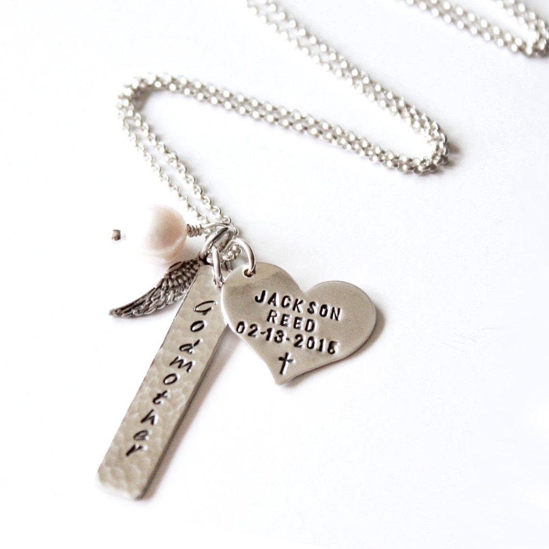 Necklace - Family Necklace - Sterling Silver - Hand Stamped Names ...
