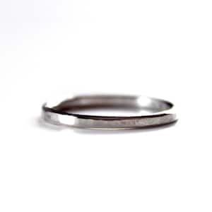 Ring - Thin Hammered Sterling Silver Ring - Single Skinny Silver Band - Plain Silver Ring - Unisex - Silver Wedding Band