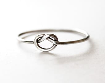 Dainty True Lover's Knot Ring - Sterling Silver Love Knot  - 925 - Knot Ring -14k goldfill - Rose Gold - Promise - Friendship - Best Friend