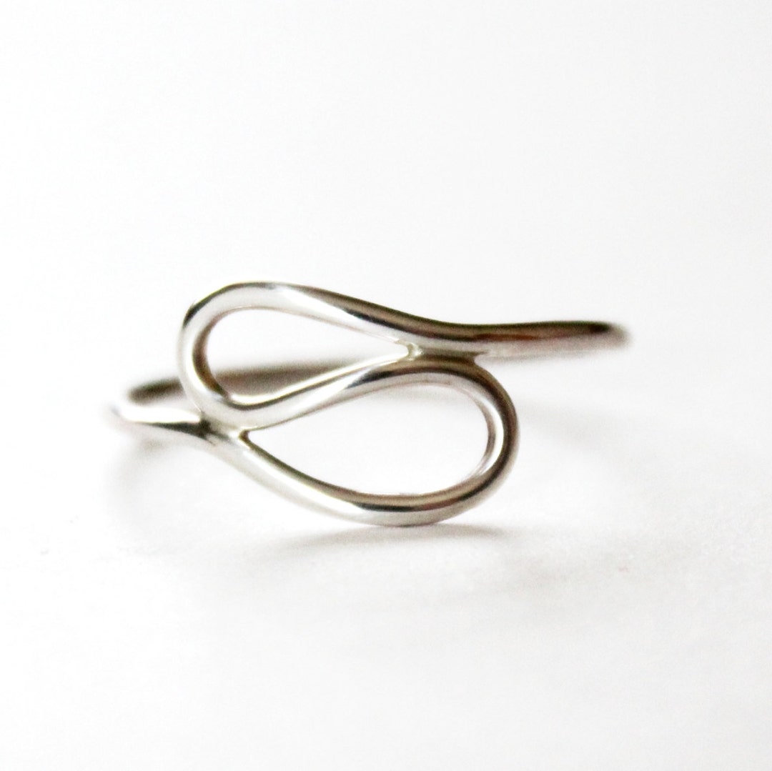 Open Pass Rings Silver Open Bypass Ring - Sterling Silver Abstract Ring - Overlapping ...