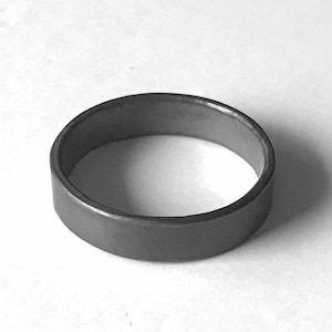 Ring Black Sterling Silver Ring Band Hammered or Smooth Finish Unisex Wedding Band Letter Stamped Promise Ring Men's Wedding Ring image 1
