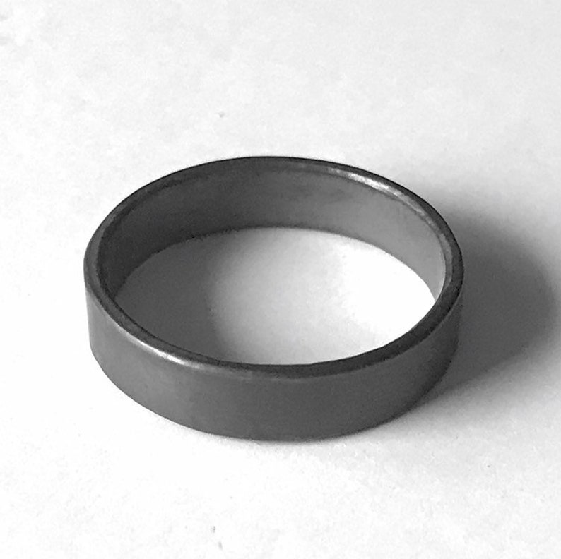 Ring Black Sterling Silver Ring Band Hammered or Smooth Finish Unisex Wedding Band Letter Stamped Promise Ring Men's Wedding Ring image 1