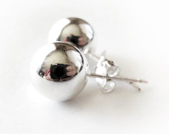 Pendientes - Sterling Silver Ball Stud - 10mm 8mm 6mm 4mm 3mm 2mm - Silver Bead Studs - Hollow - 925 - Bridesmaid - Big - Tiny - Minimalista