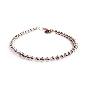 Bracelet - 4mm Sterling Silver Bead Bracelet - Everyday Wear - Sterling Ball Bracelet - Simple Sterling Bracelet - Stacker Bracelet