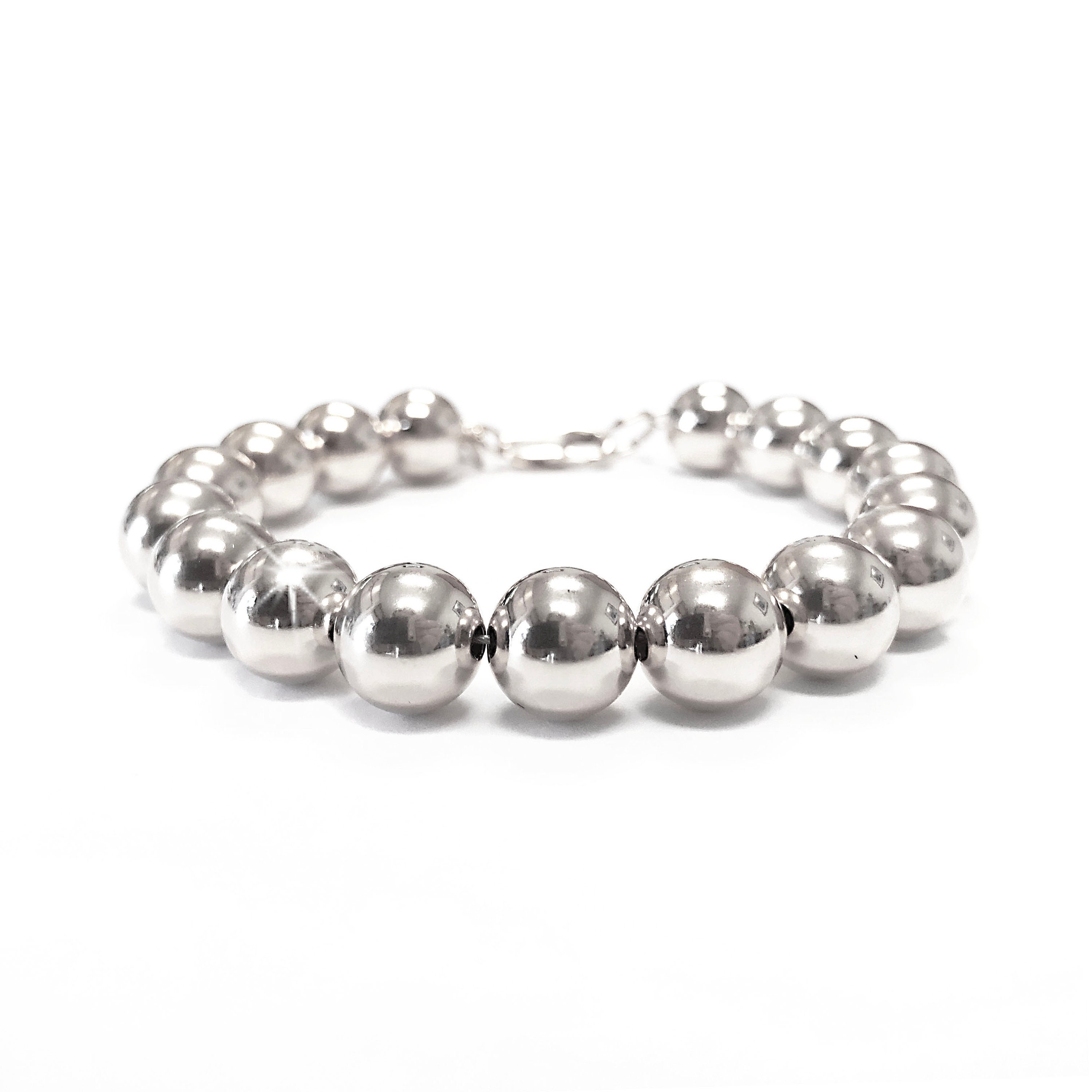 10mm Sterling Silver Bead Strand main image 1