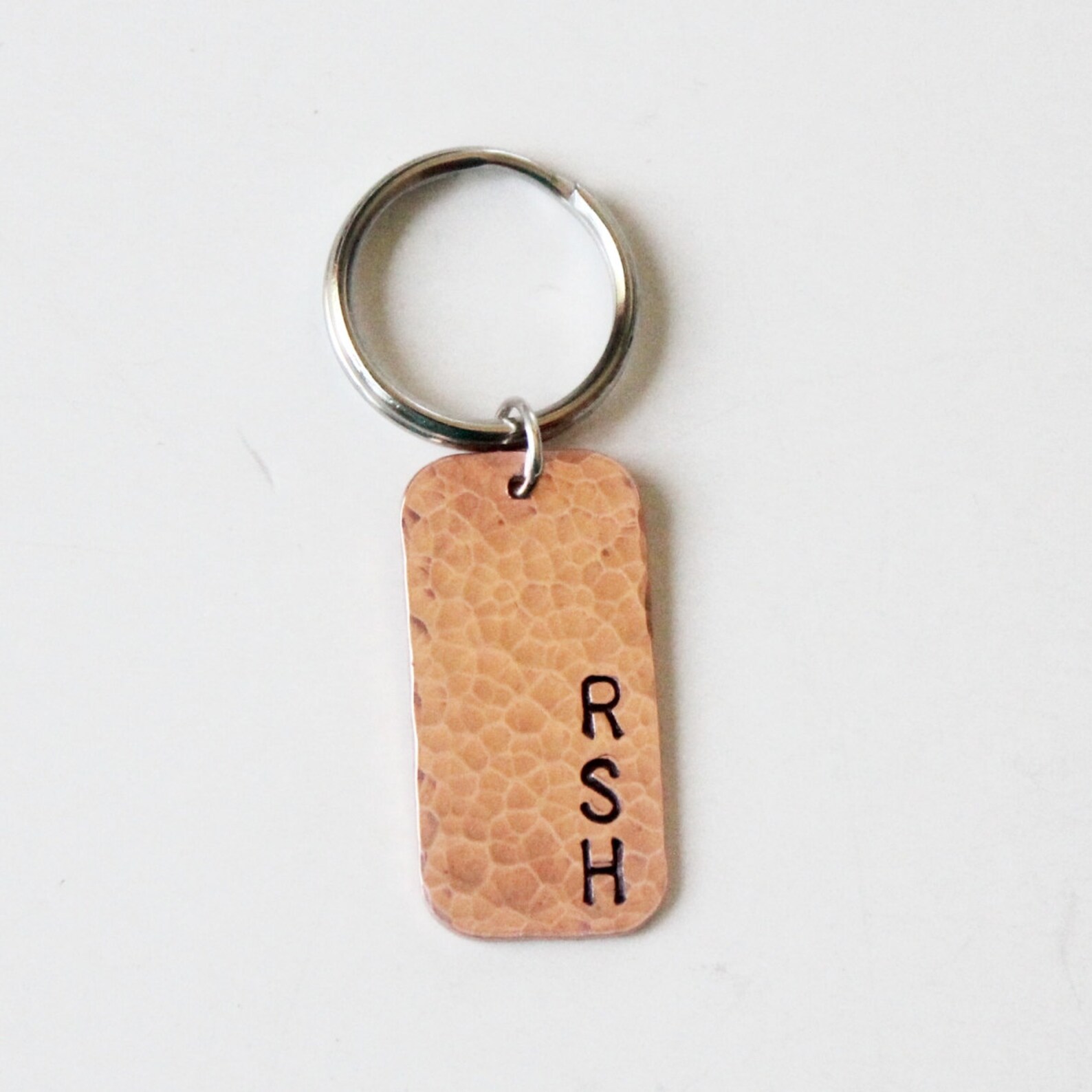 Stamped Copper Key Chain Hammered Copper Groomsman Gift Etsy