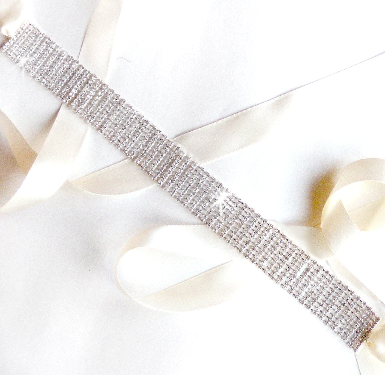 silver sash for bridesmaid dress Amara Infinity Rhinestone Ribbon Bridal Sash Belt