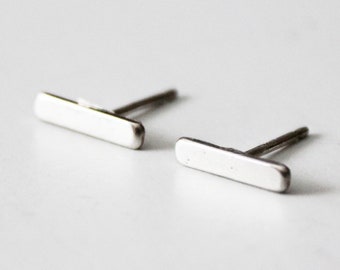 Earrings - Bar Studs - Sterling Silver or 14k Gold filled - Nickel Free - Stud Earring - Hypoallergenic - Post - Bridesmaid - Minimalist