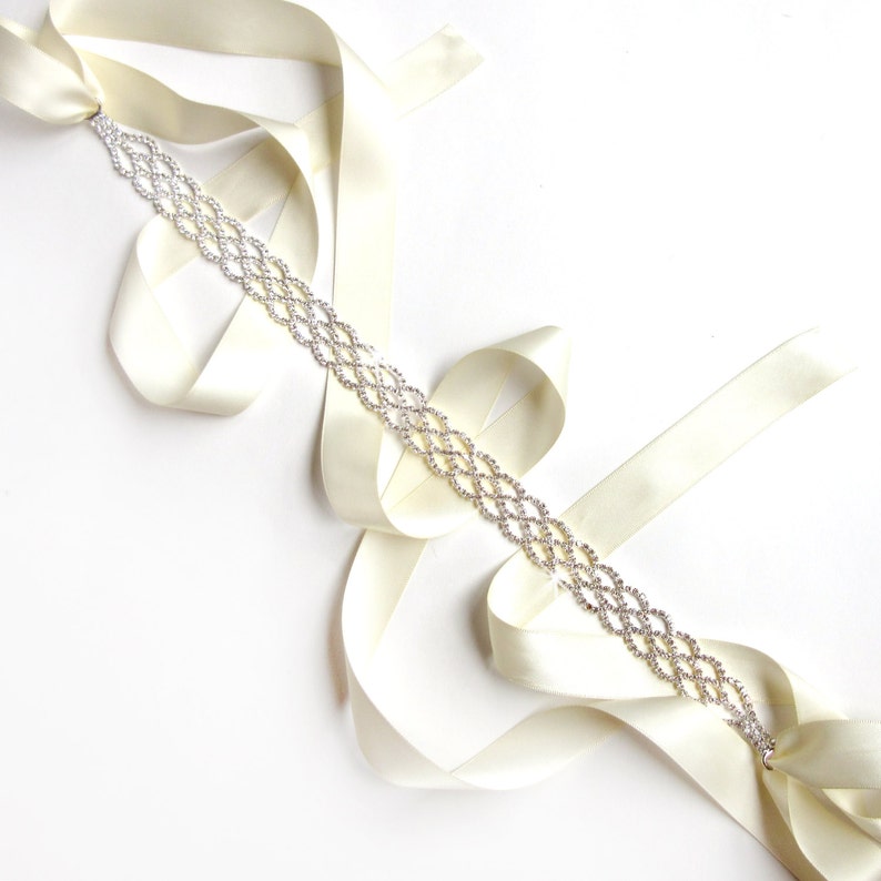 Sash Pretty Wedding Dress Sash With Rhinestones Bridal Belt Etsy