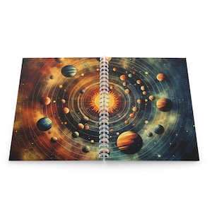 Galaxy Spiral Notebook, Planetary Astronomy Design, Star Maps, Solar System, Celestial Journal, Astrology Diary, Space Stationery