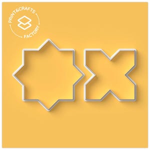 Formine per biscotti a stella e croce per piastrelle - Forma, bordo, geometria, design - Stampo per biscotti moderno e divertente per dolci creativi