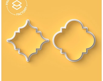 Set de cortadores de galletas con adornos marroquíes, forma, borde, geometría, diseño, molde de galletas moderno y divertido para hornear creativo