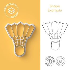 Badminton Shuttlecock Cookie Cutter - Sport, Racket, Strategy - Sporty and Fun Biscuit Mold for Creative Baking