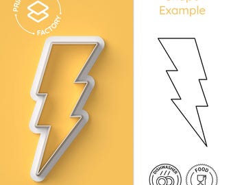 Lightning Bolt Cookie Cutter – Thunder Shape Biscuit Mold, Superhero Party Baking Tool, Electric Theme Cookie Cutter