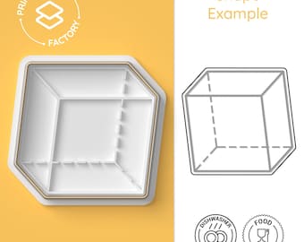 Cube Cookie Cutter – 3D Cube Shape Biscuit Mold, Geometric Baking Tool, Minimalist Cookie Cutter