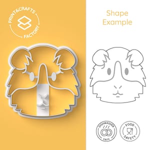 Guinea Pig Face Cookie Cutter - Piggy Face, Cute, Furry Face - Adorable and Fun Biscuit Mold for Creative Baking