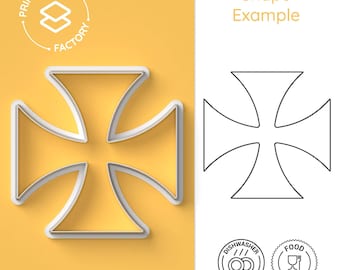 Templar Cross Cookie Cutter – Medieval Cross Biscuit Cutter for Fondant & Clay, Historical Baking Tool, Knight Theme Party Favor
