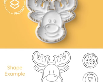 Rudolph-Ausstecher – Weihnachtsplätzchen, Weihnachten, rote Nase, Rentier des Weihnachtsmanns – festliche und lustige Keksform für kreatives Backen