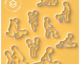 Set Kamasutra Cookie Cutter - Adult Cookie Cutter, Love Position Cookie Cutter - Artistic and Unique Biscuit Mold for Creative Baking