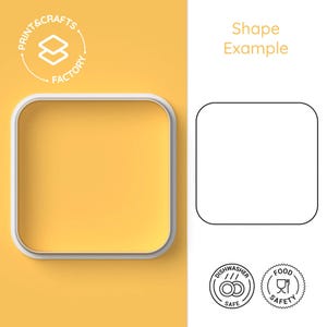 Tagliapasta quadrato arrotondato - Forma, bordo, geometria, design - Stampo per biscotti moderno e divertente per una cottura creativa