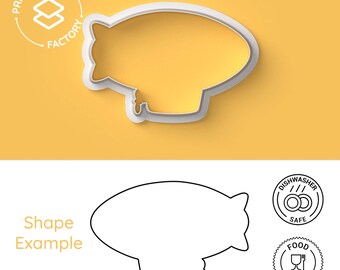 Blimp Cookie Cutter – Airship Biscuit Mold, Aviation Party Baking Tool, Pilot Gift, Sky-Themed Cookie Cutter