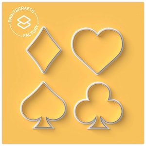 Emporte-pièce en forme de cartes - Jouer aux cartes de jeu, aux clubs, au diamant, au cœur, aux tartines - Moule à biscuits amusant et unique pour une pâtisserie créative