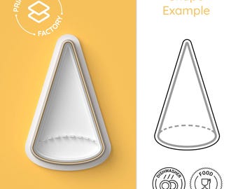 Cone Cookie Cutter – Geometric Cone Shape Biscuit Mold, 3D Geometry Baking Tool, Minimalist Cookie Cutter